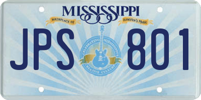 MS license plate JPS801