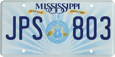 MS license plate JPS803