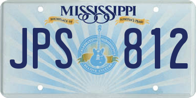 MS license plate JPS812