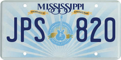 MS license plate JPS820