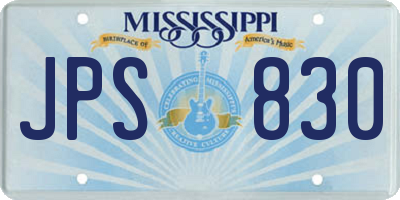 MS license plate JPS830