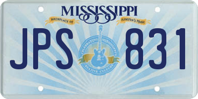 MS license plate JPS831