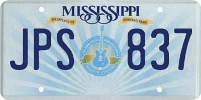 MS license plate JPS837