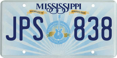 MS license plate JPS838
