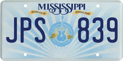 MS license plate JPS839