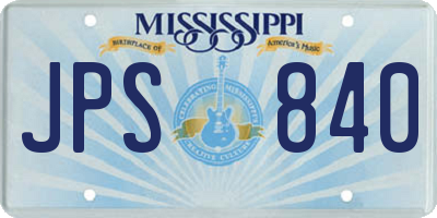 MS license plate JPS840