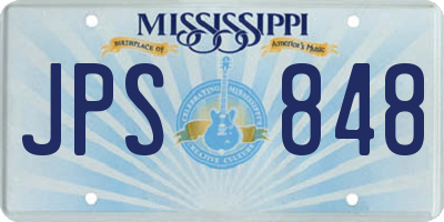 MS license plate JPS848