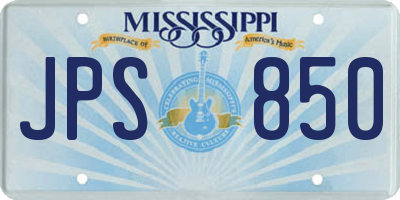 MS license plate JPS850