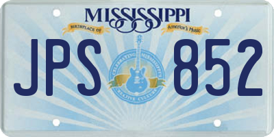 MS license plate JPS852