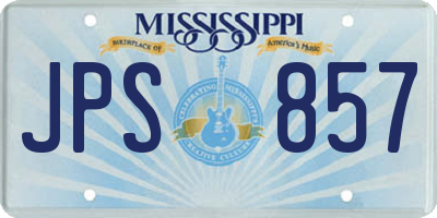 MS license plate JPS857