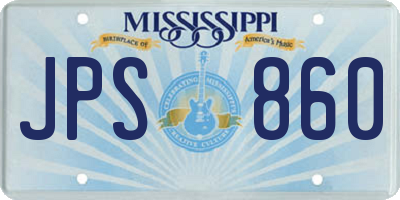 MS license plate JPS860