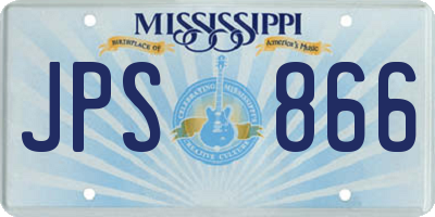 MS license plate JPS866