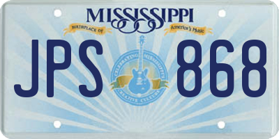 MS license plate JPS868