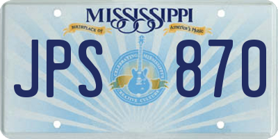 MS license plate JPS870