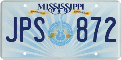 MS license plate JPS872