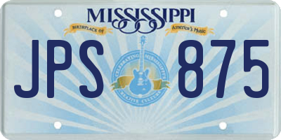 MS license plate JPS875