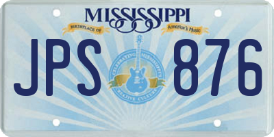 MS license plate JPS876