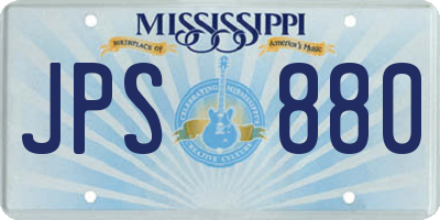 MS license plate JPS880