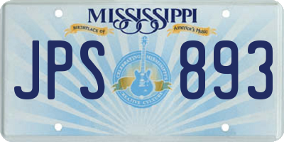 MS license plate JPS893