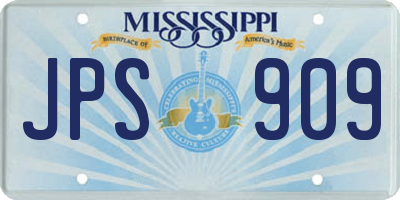 MS license plate JPS909
