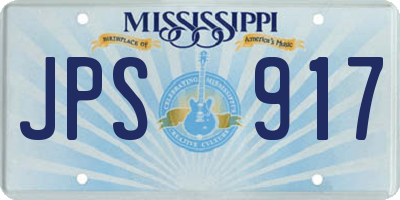MS license plate JPS917