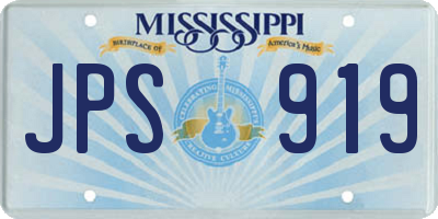 MS license plate JPS919