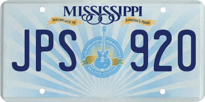 MS license plate JPS920
