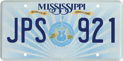 MS license plate JPS921