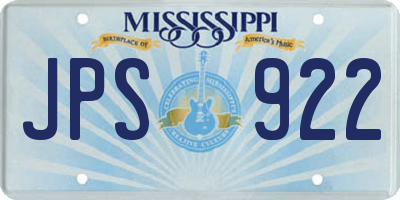 MS license plate JPS922