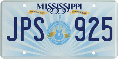 MS license plate JPS925