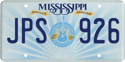 MS license plate JPS926