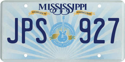 MS license plate JPS927