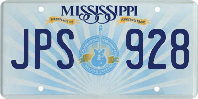 MS license plate JPS928