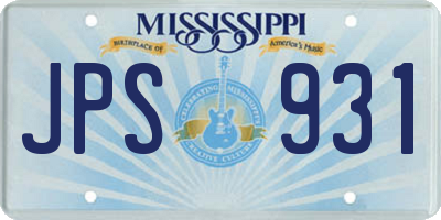 MS license plate JPS931