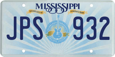 MS license plate JPS932