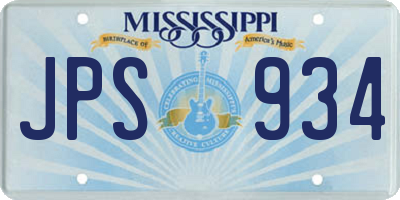 MS license plate JPS934