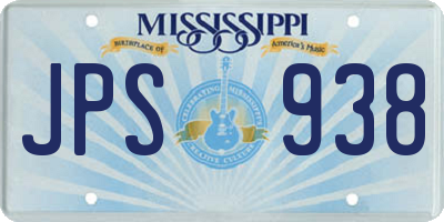 MS license plate JPS938