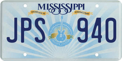 MS license plate JPS940