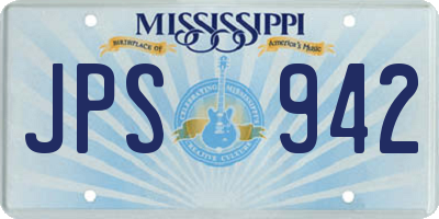 MS license plate JPS942