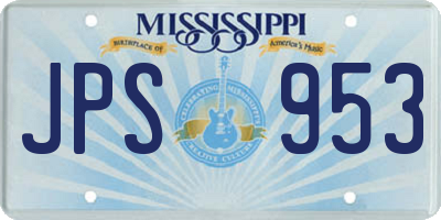 MS license plate JPS953