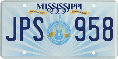 MS license plate JPS958