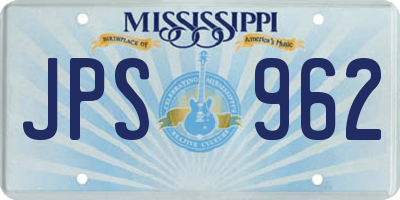 MS license plate JPS962