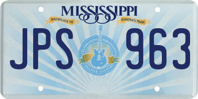 MS license plate JPS963