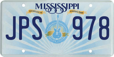 MS license plate JPS978