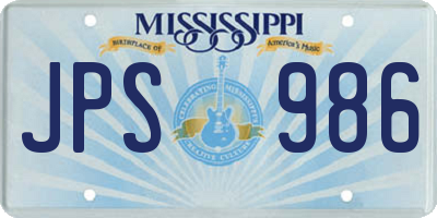 MS license plate JPS986