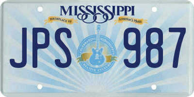 MS license plate JPS987