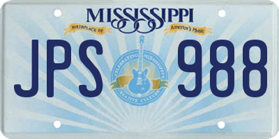 MS license plate JPS988