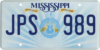 MS license plate JPS989