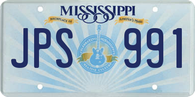 MS license plate JPS991