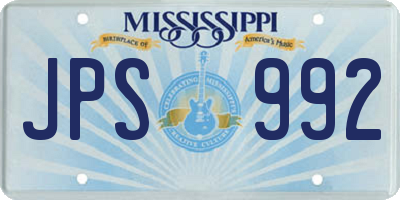 MS license plate JPS992
